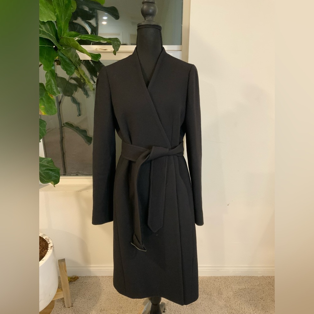 J. Crew Classic Black Wool Coat